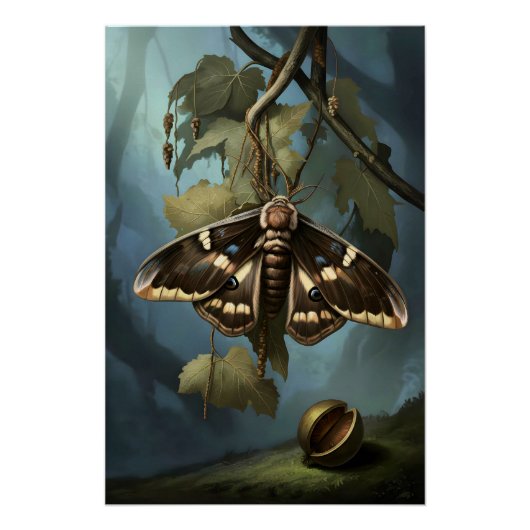 Mystical Woodland Moth Poster (Vorderseite)