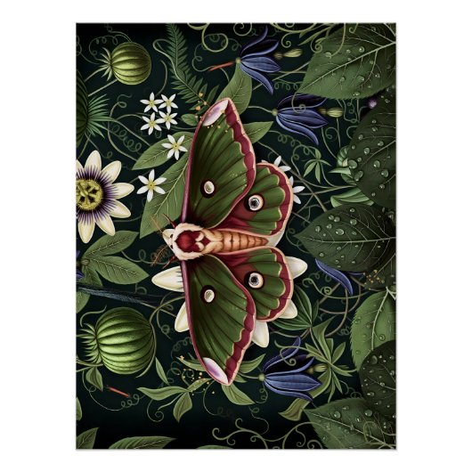 Mystical Woodland Moth Poster (Vorderseite)
