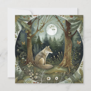 Mystical Woodland Wolf Dankeskarte