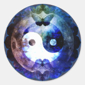 Mystical Yin Yang Runder Aufkleber (Vorderseite)