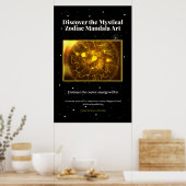 Mystical Zodiac Mandala Art | Himmelsastrologie Poster (Küche)