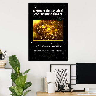 Mystical Zodiac Mandala Art | Himmelsastrologie Poster