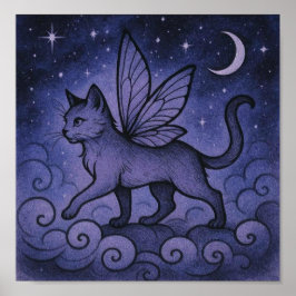 MysticButterFlyCat Poster