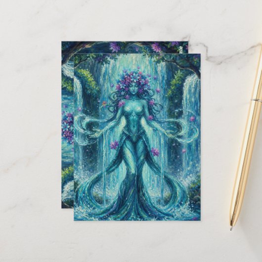 MysticWaterFallHexe Postkarte (Vorderseite/Rückseite Beispiel)