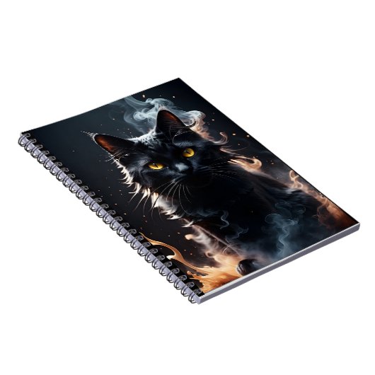Mystifizierte schwarze Katze in einem Dunst des Ra Notizblock (Rechte Seite)