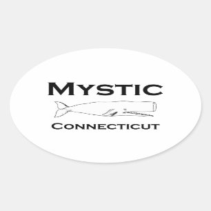 Mystik Connecticut Vintage Wal Ovaler Aufkleber