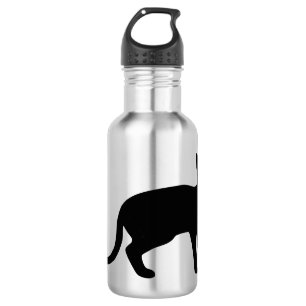 Mystik der Feline: Eine elegante Cat-Silhouette Edelstahlflasche