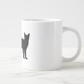 Mystik der Feline: Eine elegante Cat-Silhouette Jumbo-Tasse (Rechts)