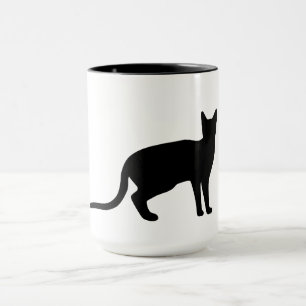 Mystik der Feline: Eine elegante Cat-Silhouette Tasse