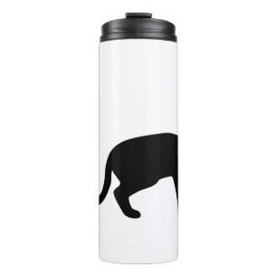 Mystik der Feline: Eine elegante Cat-Silhouette Thermosbecher