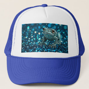 Mystik des blauen Dimentee-Frosches auf blauem Bok Truckerkappe