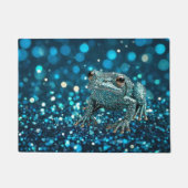 Mystik des Blue Dimentee Frog On Blue Bokeh Fußmatte (Vorderseite)