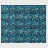 Mystik des Blue Dimentee Frog On Blue Bokeh Geschenkpapier (Flach)