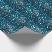 Mystik des Blue Dimentee Frog On Blue Bokeh Geschenkpapier (Ecke)