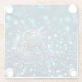 Mystik des Blue Dimentee Frog On Blue Bokeh Glasuntersetzer (Rückseite)