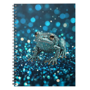 Mystik des Blue Dimentee Frog On Blue Bokeh Notizblock