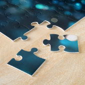 Mystik des Blue Dimentee Frog On Blue Bokeh Puzzle (Seite)