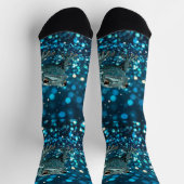 Mystik des Blue Dimentee Frog On Blue Bokeh Socken (Oben)