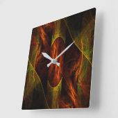 Mystik Jungle Abstract Art Square Quadratische Wanduhr (Winkel)