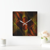 Mystik Jungle Abstract Art Square Quadratische Wanduhr (Zuhause)