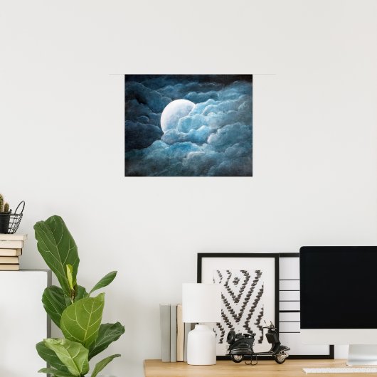 Mystik, Mondlicht, Mond, aus originellen Malereien Poster (Heimbüro)