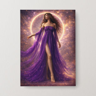 Mystik Woman Anstecker – Galaktisch schön Button