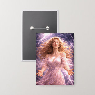 Mystik Woman Anstecker – Galaktisch schön Button