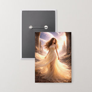 Mystik Woman Anstecker – Galaktisch schön Button