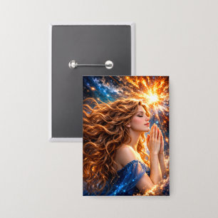 Mystik Woman Anstecker – Galaktisch schön Button
