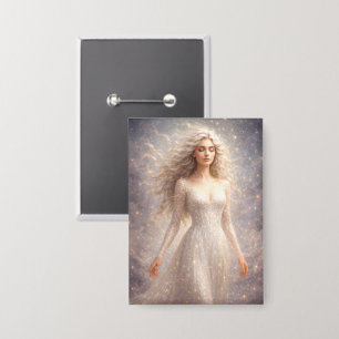 Mystik Woman Anstecker – Galaktisch schön Button