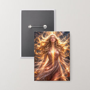 Mystik Woman Anstecker – Galaktisch schön Button