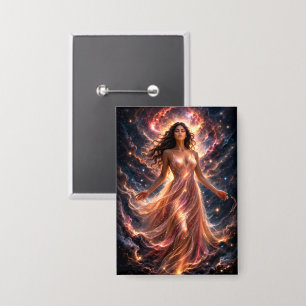 Mystik Woman Anstecker – Galaktisch schön Button