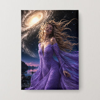 Mystik Woman Anstecker – Galaktisch schön Button