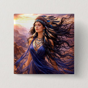 Mystik Woman Anstecker – Galaktisch schön Button