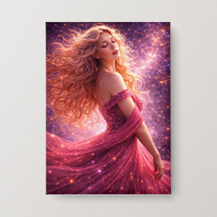 Mystik Woman Anstecker – Galaktisch schön Button