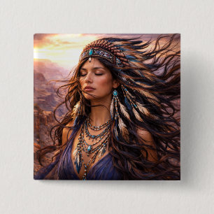 Mystik Woman Anstecker – Galaktisch schön Button