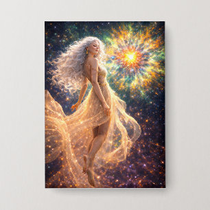 Mystik Woman Anstecker – Galaktisch schön Button