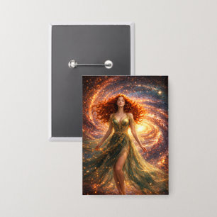 Mystik Woman Anstecker – Galaktisch schön Button
