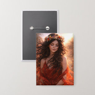 Mystik Woman Anstecker – Galaktisch schön Button