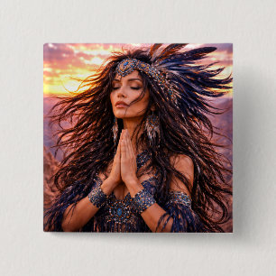Mystik Woman Anstecker – Galaktisch schön Button