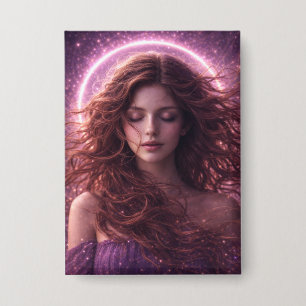 Mystik Woman Anstecker – Galaktisch schön Button