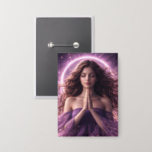 Mystik Woman Anstecker – Galaktisch schön Button
