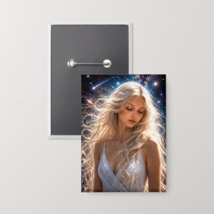 Mystik Woman Anstecker – Galaktisch schön Button