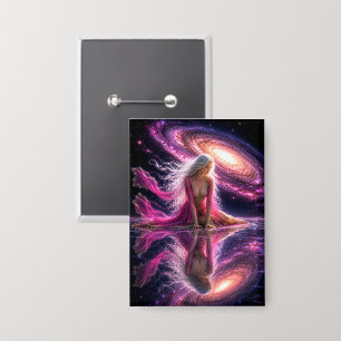 Mystik Woman Anstecker – Galaktisch schön Button