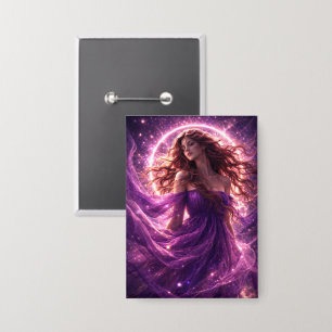 Mystik Woman Anstecker – Galaktisch schön Button