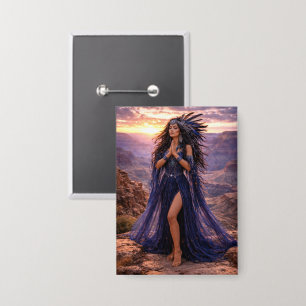 Mystik Woman Anstecker – Galaktisch schön Button