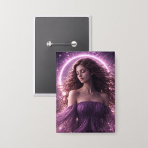 Mystik Woman Anstecker – Galaktisch schön Button