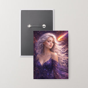 Mystik Woman Anstecker – Galaktisch schön Button