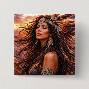 Mystik Woman Anstecker – Galaktisch schön Button