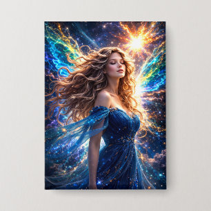 Mystik Woman Anstecker – Galaktisch schön Button